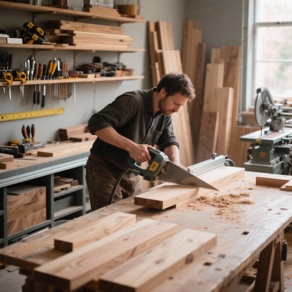 Madeira na Prática: Domine Cortes Precisos e Acabamentos Profissionais